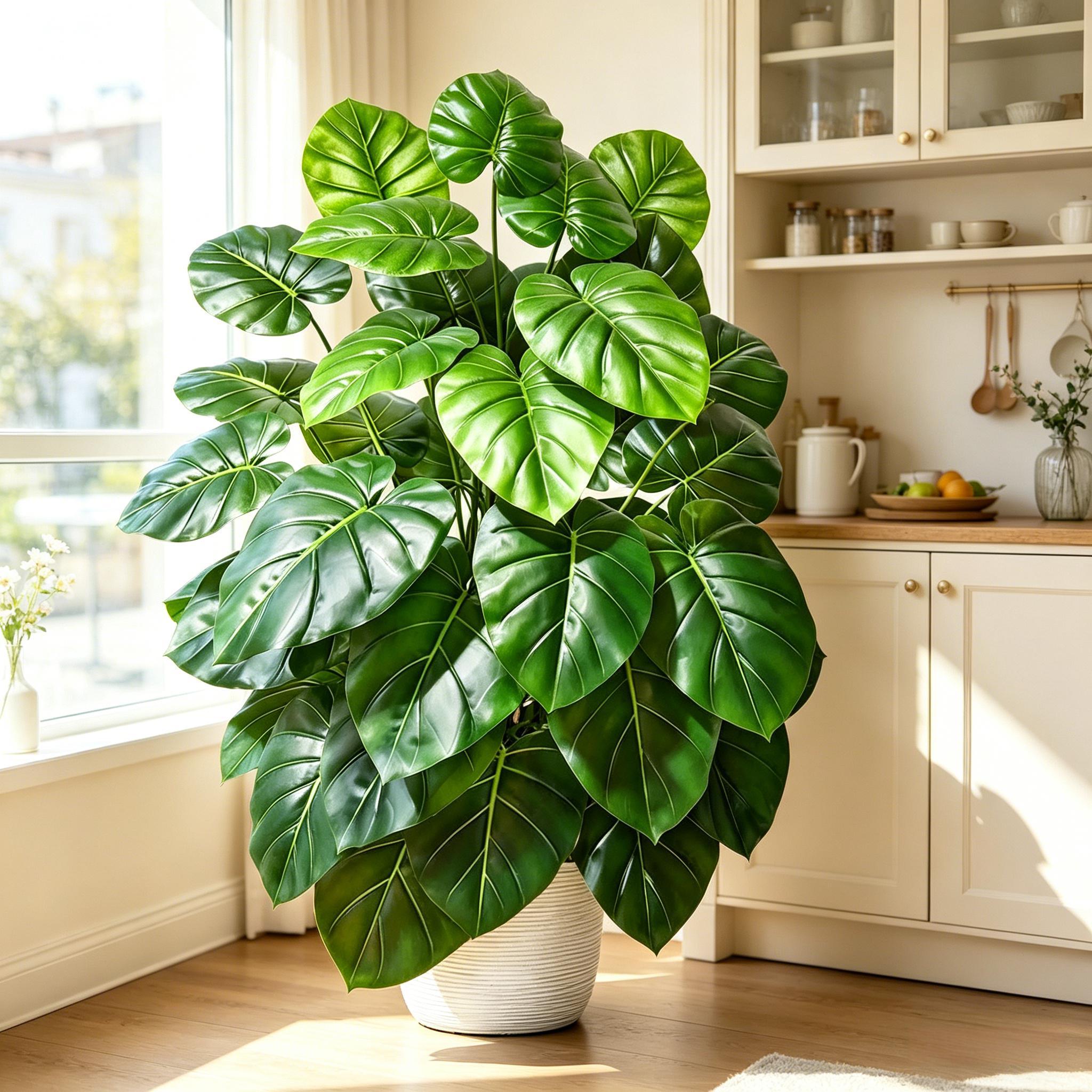 Monstera Adansonii - Искусственная пальма 60-105 см, реалистичная, ярко-зеленая,